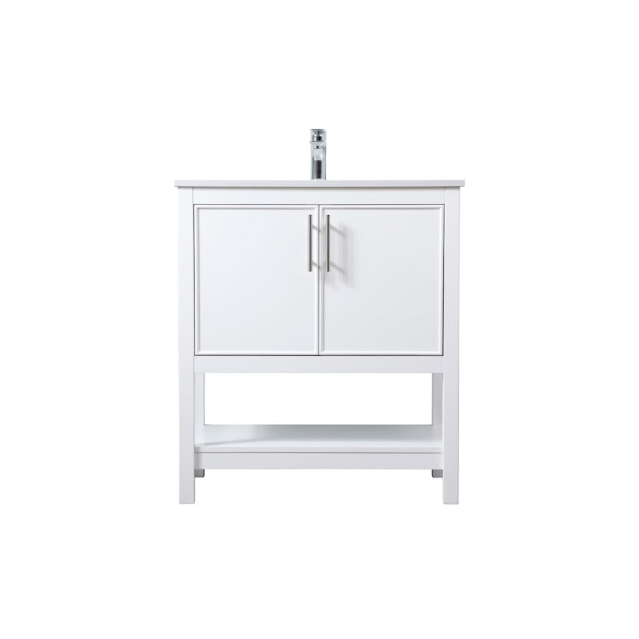 Elegant Lighting Everett 30"L Single Vanity Sink, White - VF26630WH