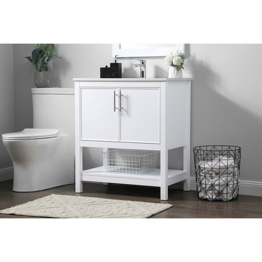 Elegant Lighting Everett 30"L Single Vanity Sink, White
