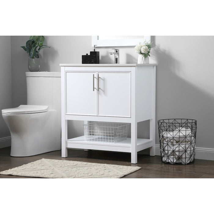 Elegant Lighting Everett 30"L Single Vanity Sink, White