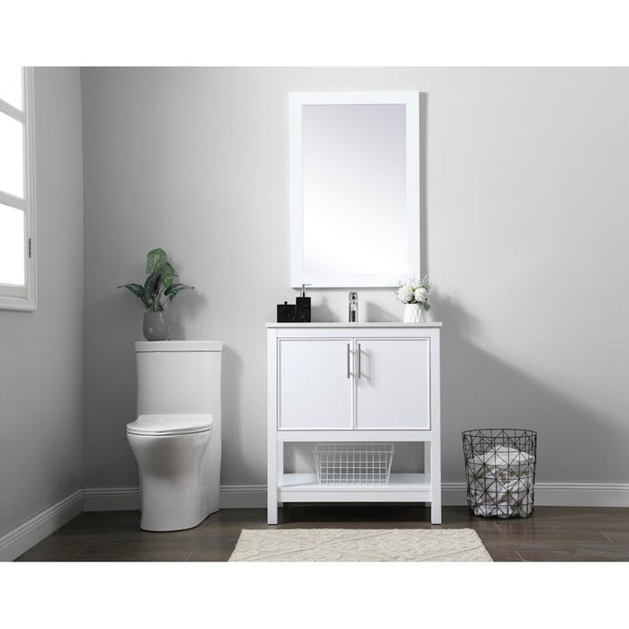 Elegant Lighting Everett 30"L Single Vanity Sink, White