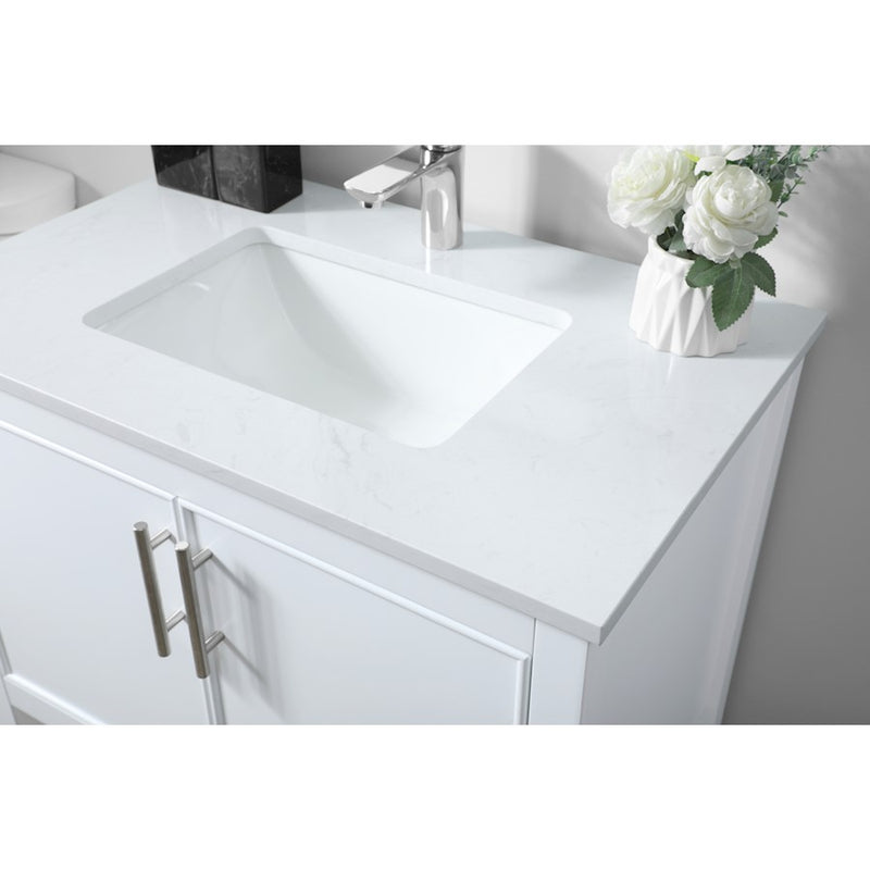 Elegant Lighting Everett 30"L Single Vanity Sink, White
