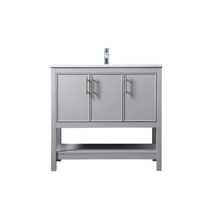 Elegant Lighting Everett 36"L Single Vanity Sink, Grey - VF26636GR