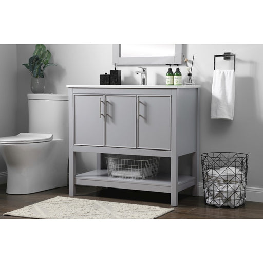 Elegant Lighting Everett 36"L Single Vanity Sink, Grey