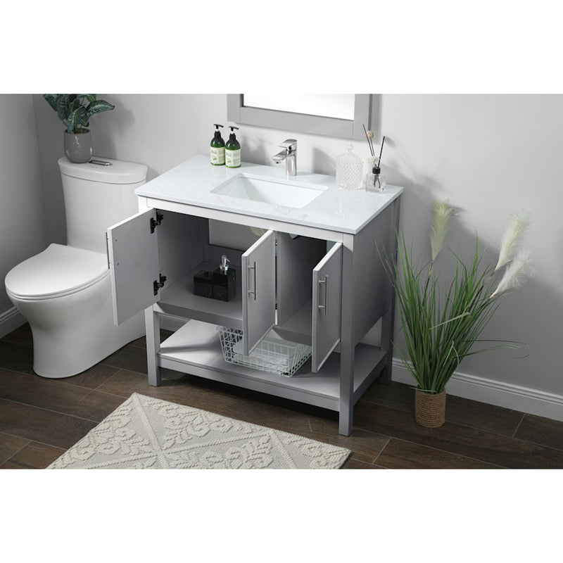 Elegant Lighting Everett 36"L Single Vanity Sink, Grey