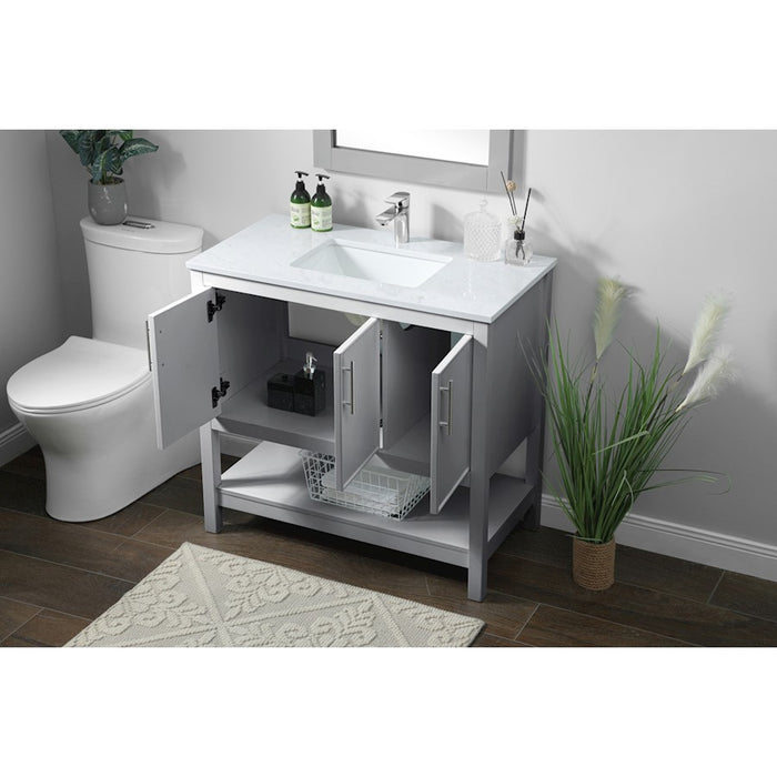 Elegant Lighting Everett 36"L Single Vanity Sink, Grey