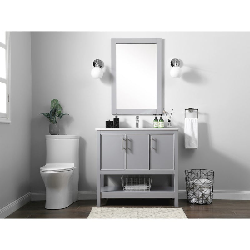 Elegant Lighting Everett 36"L Single Vanity Sink, Grey