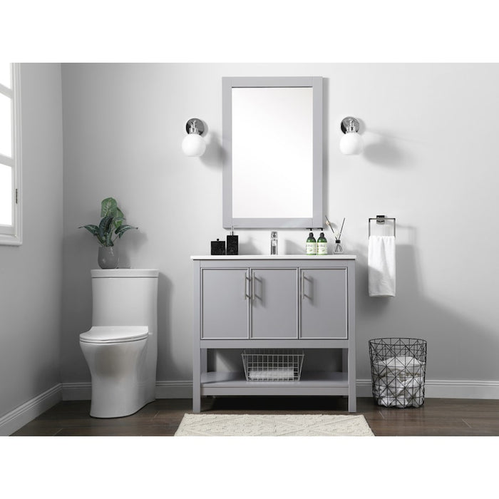 Elegant Lighting Everett 36"L Single Vanity Sink, Grey