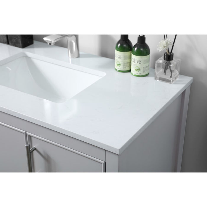 Elegant Lighting Everett 36"L Single Vanity Sink, Grey