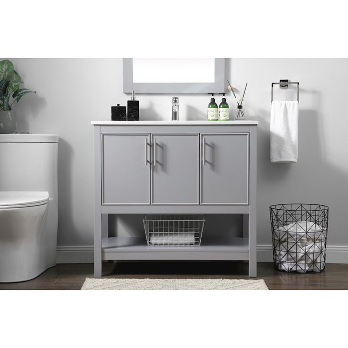 Elegant Lighting Everett 36"L Single Vanity Sink, Grey