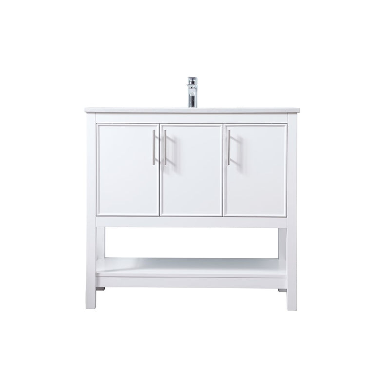 Elegant Lighting Everett 36"L Single Vanity Sink, White - VF26636WH