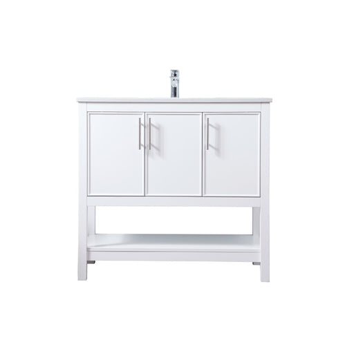 Elegant Lighting Everett 36"L Single Vanity Sink, White - VF26636WH
