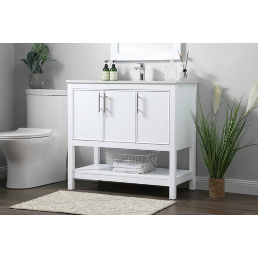 Elegant Lighting Everett 36"L Single Vanity Sink, White