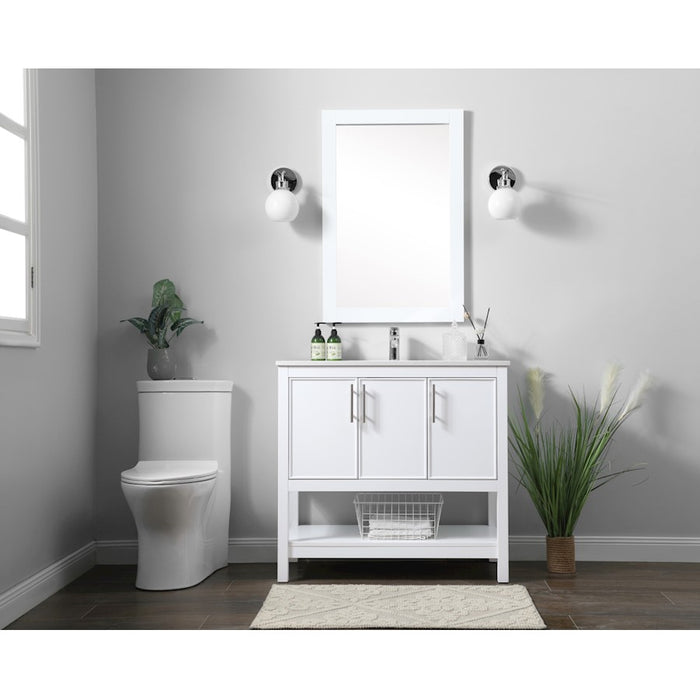 Elegant Lighting Everett 36"L Single Vanity Sink, White
