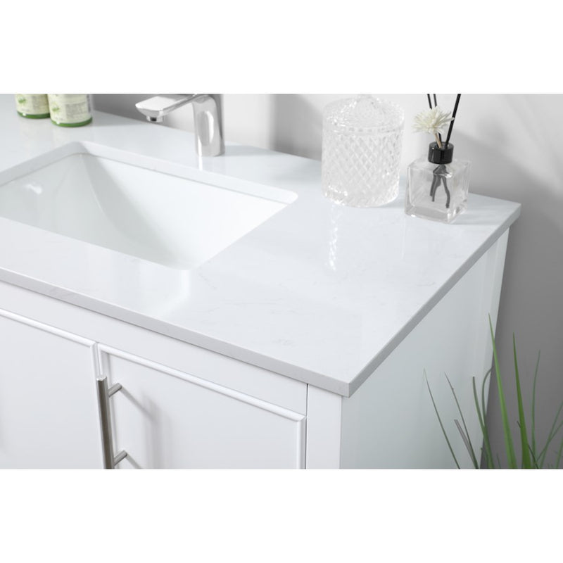 Elegant Lighting Everett 36"L Single Vanity Sink, White