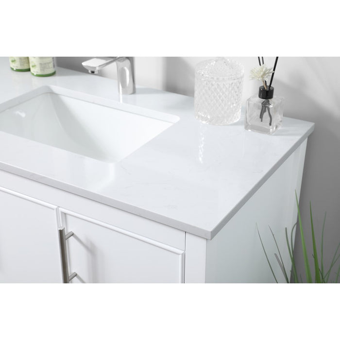 Elegant Lighting Everett 36"L Single Vanity Sink, White