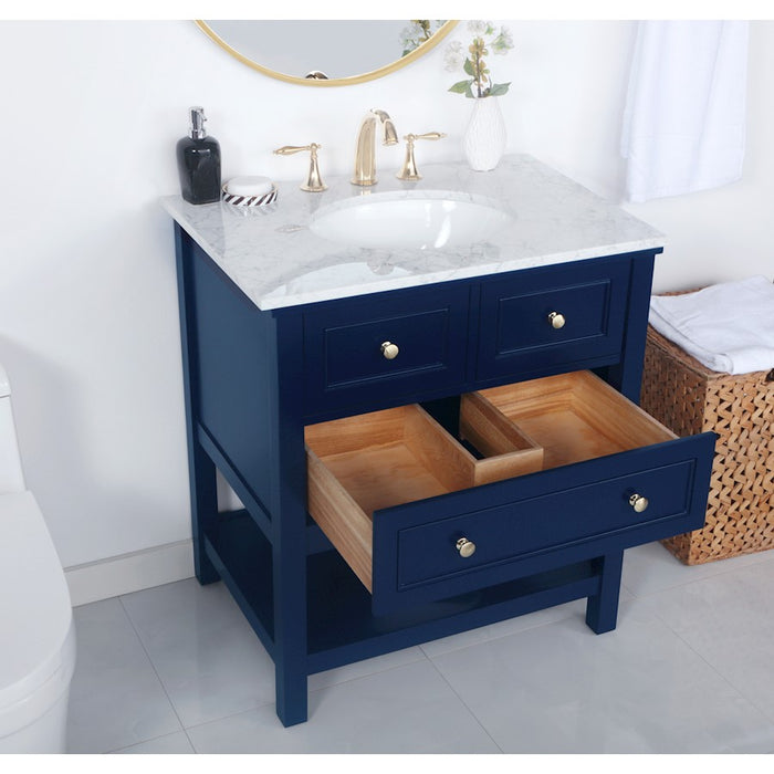 Elegant Kitchen/Bath Metropolis 24" Single Bathroom Vanity, Blue