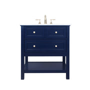 Elegant Kitchen/Bath Metropolis 30" Single Bathroom Vanity, Blue - VF27030BL