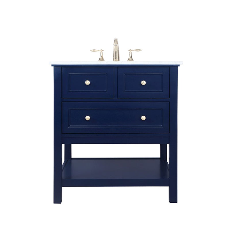 Elegant Kitchen/Bath Metropolis 30" Single Bathroom Vanity, Blue - VF27030BL