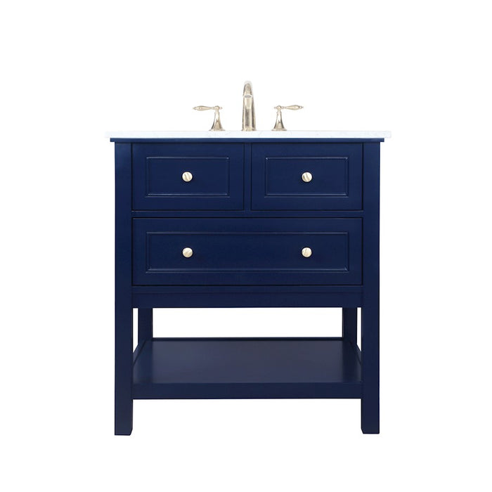 Elegant Kitchen/Bath Metropolis 30" Single Bathroom Vanity, Blue - VF27030BL