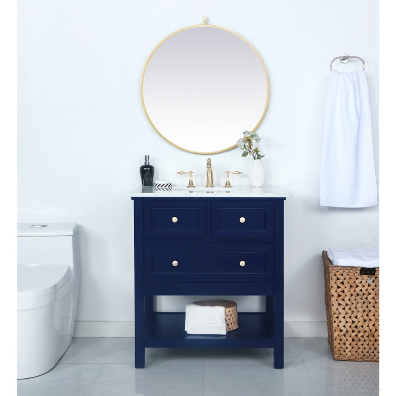 Elegant Kitchen/Bath Metropolis 30" Single Bathroom Vanity, Blue