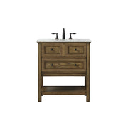 Elegant Metropolis 30" Single Bathroom Vanity, Driftwood - VF27030DW