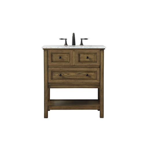 Elegant Metropolis 30" Single Bathroom Vanity, Driftwood - VF27030DW