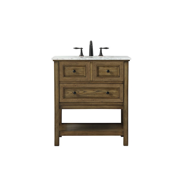 Elegant Metropolis 30" Single Bathroom Vanity, Driftwood - VF27030DW