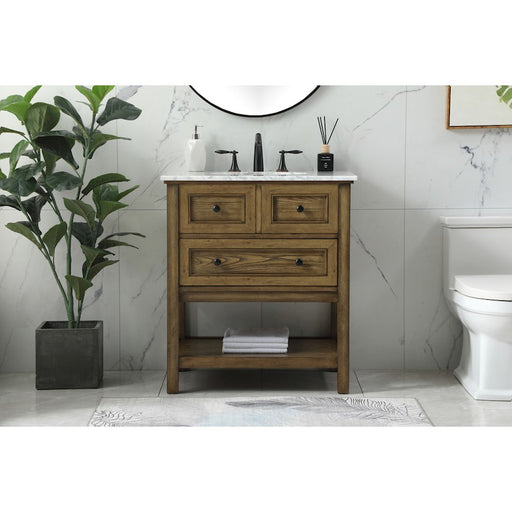Elegant Metropolis 30" Single Bathroom Vanity, Driftwood
