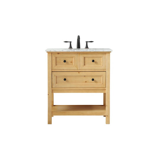 Elegant Metropolis 30" Single Bathroom Vanity, Natural Wood - VF27030NW
