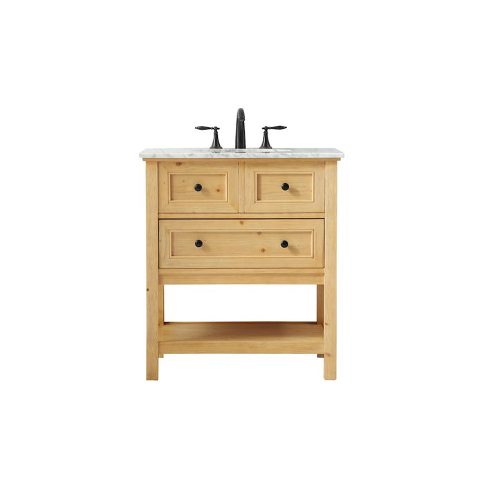 Elegant Metropolis 30" Single Bathroom Vanity, Natural Wood - VF27030NW