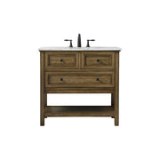 Elegant Metropolis 36" Single Bathroom Vanity, Driftwood - VF27036DW