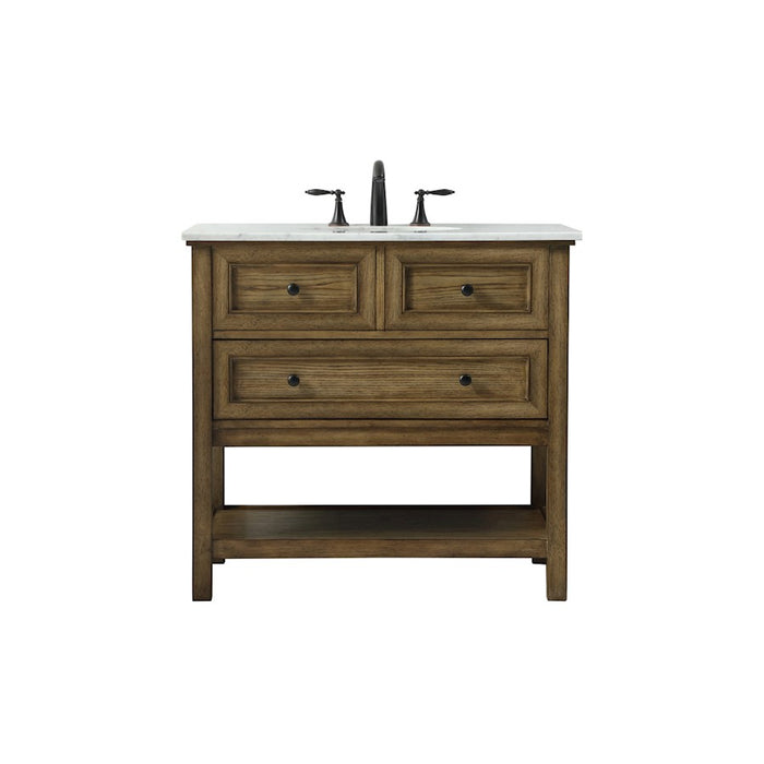 Elegant Metropolis 36" Single Bathroom Vanity, Driftwood - VF27036DW