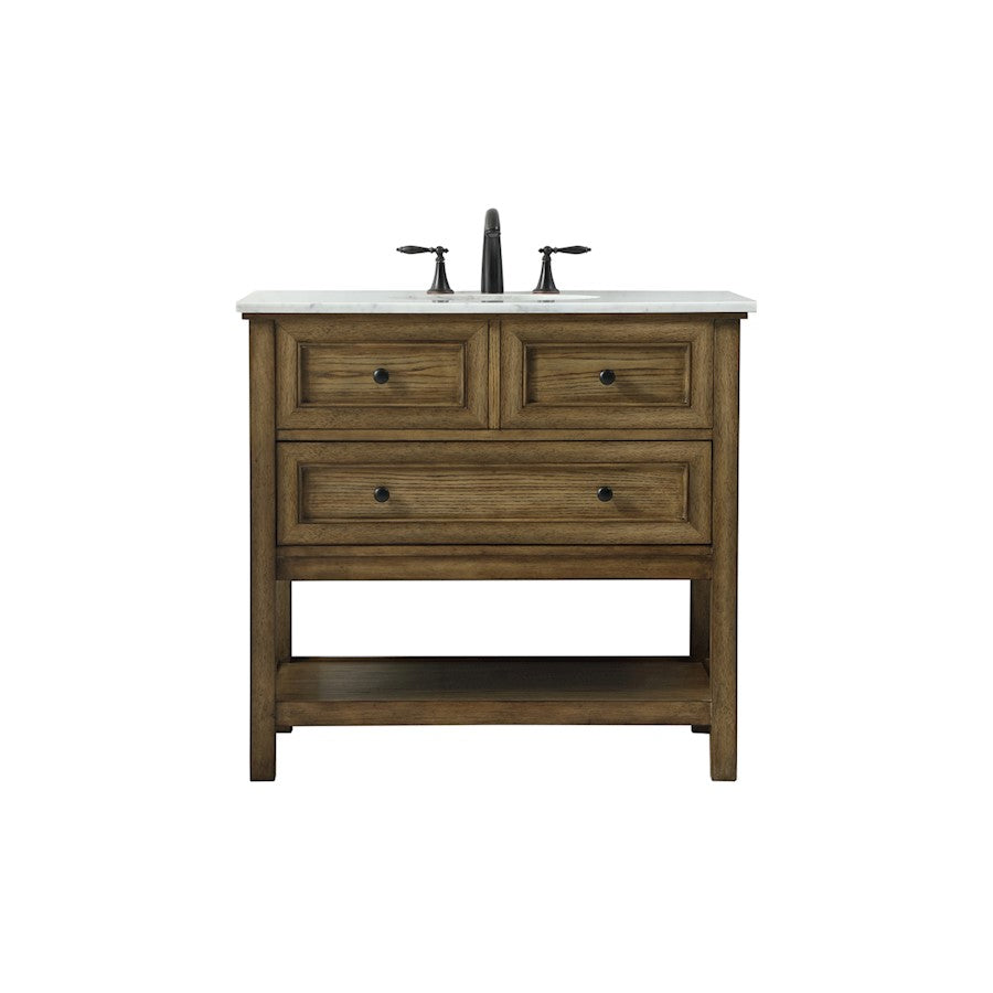 Elegant Metropolis 36" Single Bathroom Vanity, Driftwood - VF27036DW