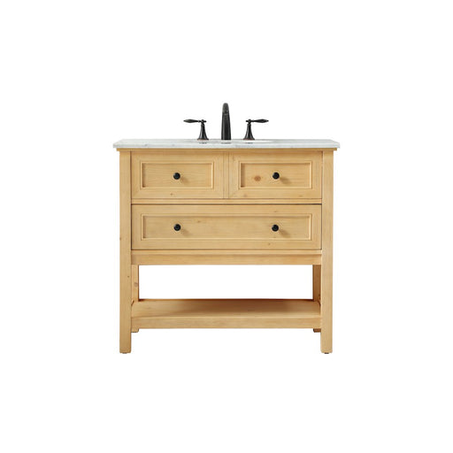 Elegant Metropolis 36" Single Bathroom Vanity, Natural Wood - VF27036NW