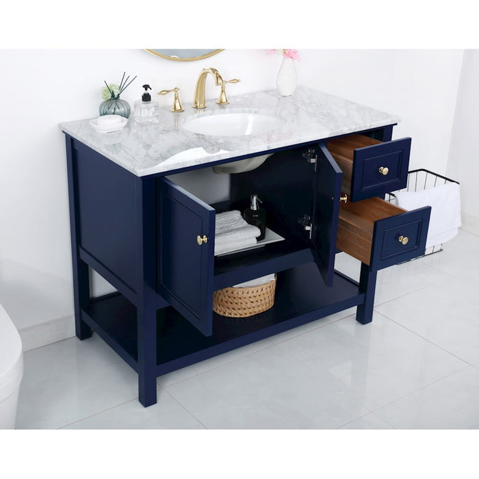 Elegant Metropolis 36" Single Bathroom Vanity, Natural Wood