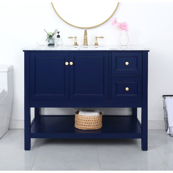 Elegant Kitchen/Bath Metropolis 42" Single Bathroom Vanity, Blue