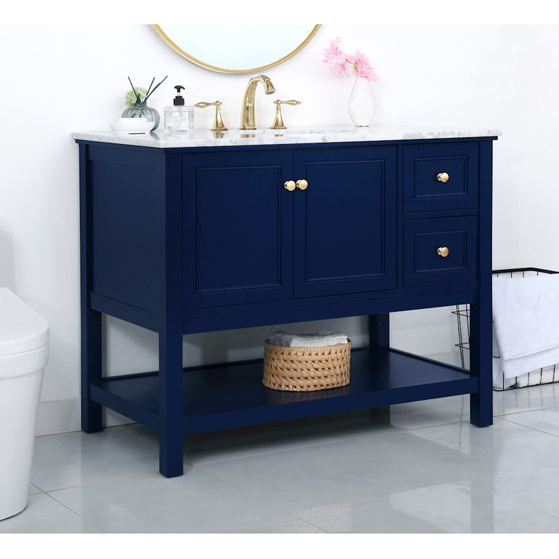Elegant Kitchen/Bath Metropolis 42" Single Bathroom Vanity, Blue