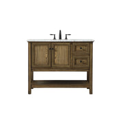 Elegant Metropolis 42" Single Bathroom Vanity, Driftwood - VF27042DW