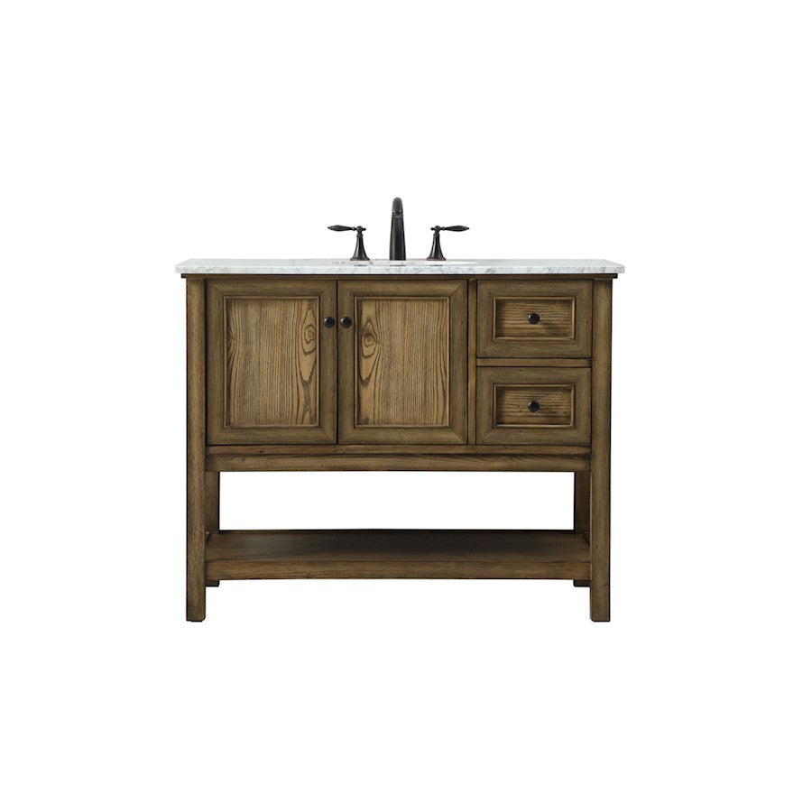 Elegant Metropolis 42" Single Bathroom Vanity, Driftwood - VF27042DW