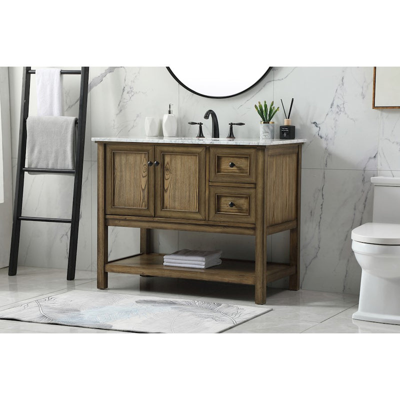 Elegant Metropolis 42" Single Bathroom Vanity, Driftwood
