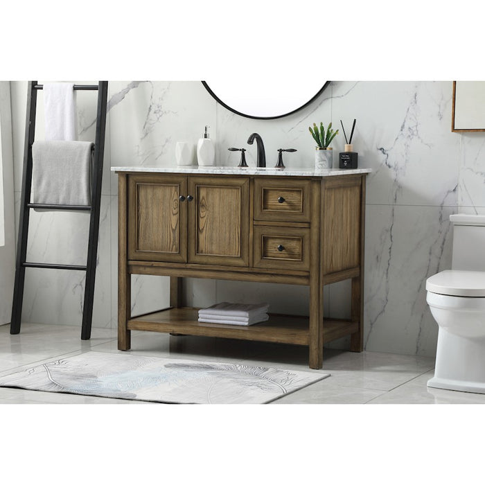 Elegant Metropolis 42" Single Bathroom Vanity, Driftwood
