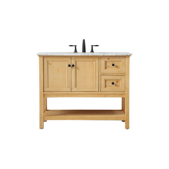 Elegant Metropolis 42" Single Bathroom Vanity, Natural Wood - VF27042NW