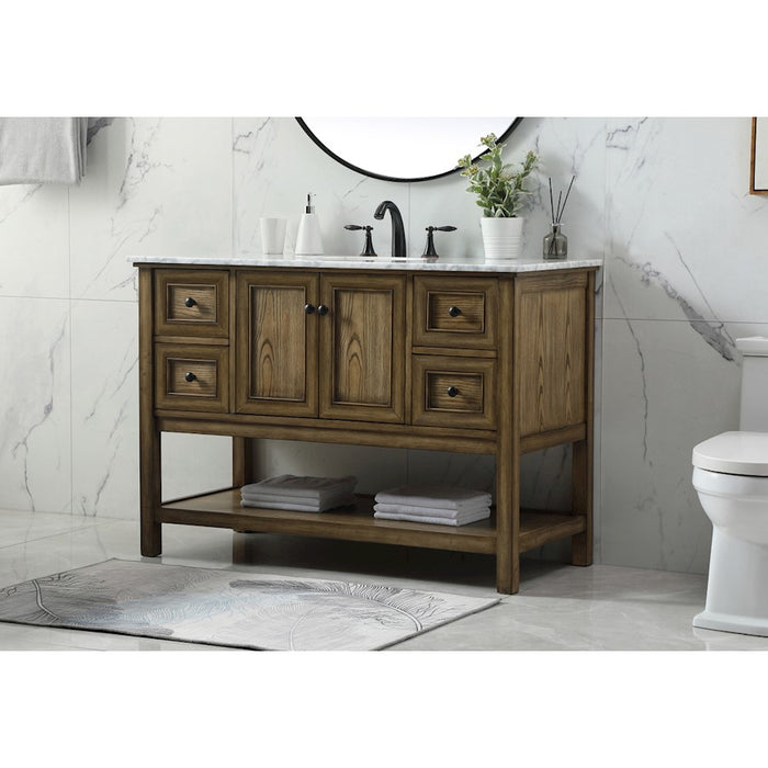 Elegant Metropolis 48" Single Bathroom Vanity, Driftwood
