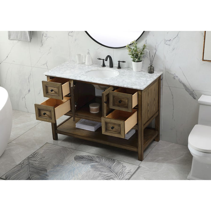 Elegant Metropolis 48" Single Bathroom Vanity, Driftwood