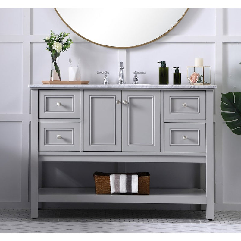 Elegant Metropolis 48" Single Bathroom Vanity, Natural Wood