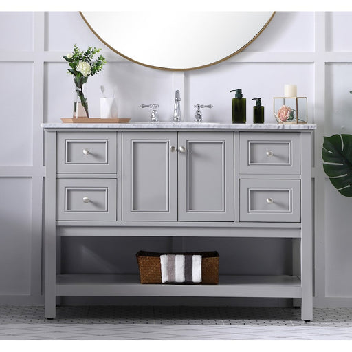 Elegant Metropolis 48" Single Bathroom Vanity, Natural Wood