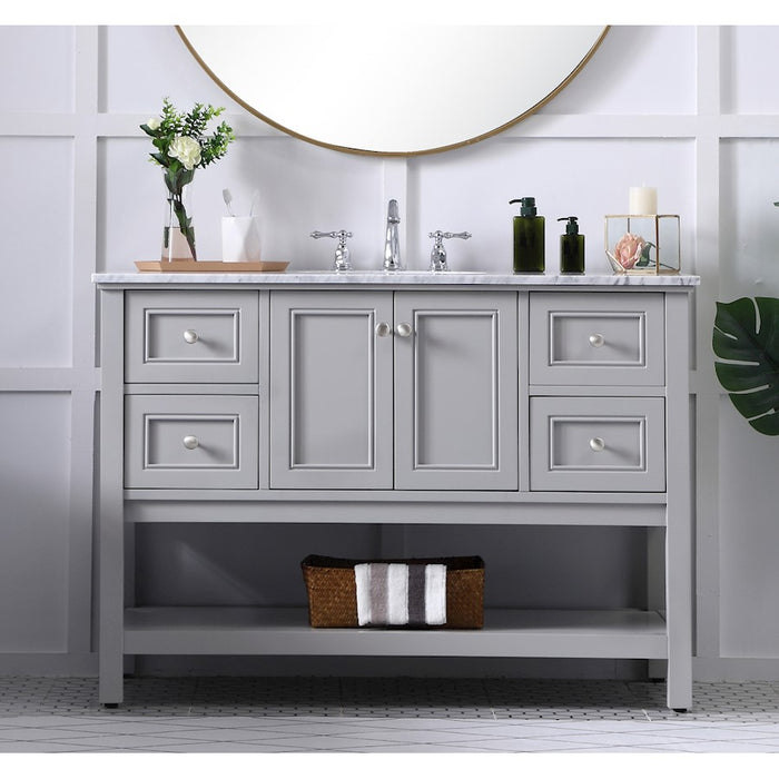 Elegant Metropolis 48" Single Bathroom Vanity, Natural Wood