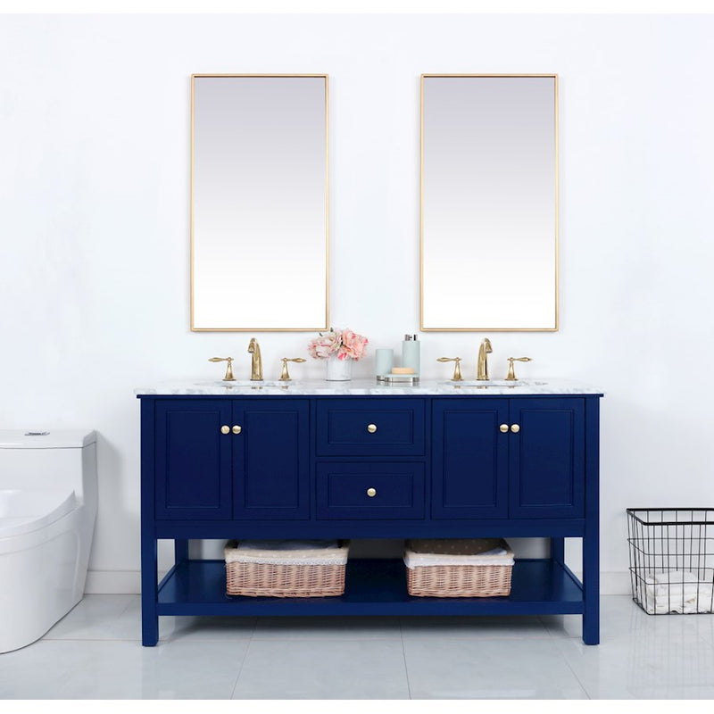 Elegant Kitchen/Bath Metropolis 60" Single Bathroom Vanity, Blue