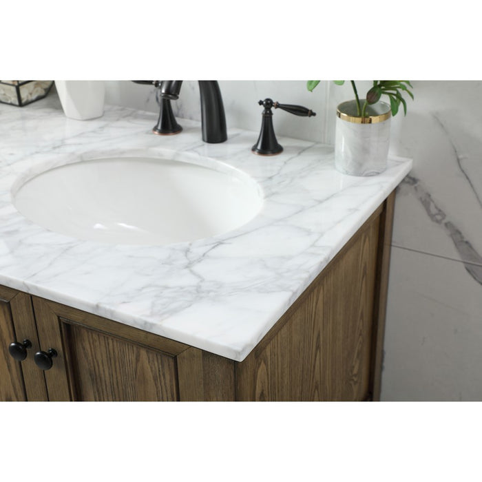 Elegant Metropolis 60" Double Bathroom Vanity, Driftwood
