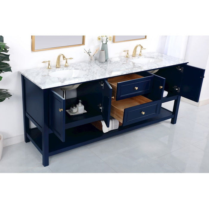 Elegant Metropolis 60" Double Bathroom Vanity, Natural Wood